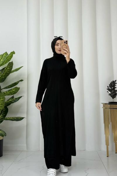 Mercan triko takım Siyah