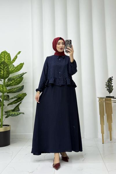 Saga Elbise takım Lacivert