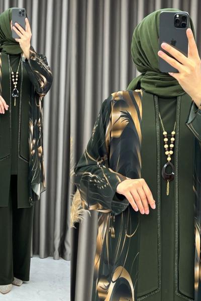 zümrüt pantolonlu takım