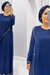 Ahu Abiye Elbise Lacivert
