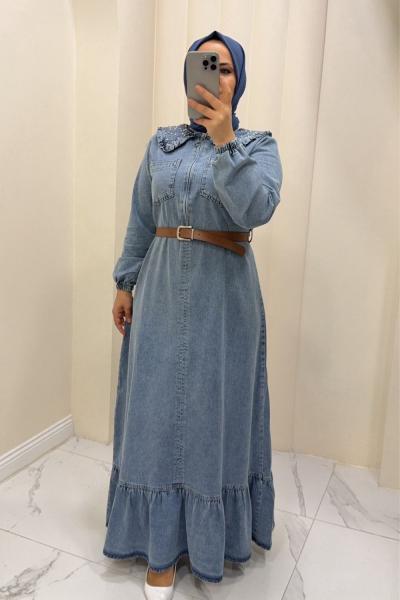 Elbise Kot Cemre Açık Mavi