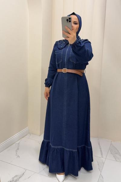 Elbise Kot Cemre Lacivert