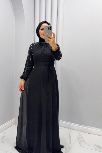 Elbise Abiye Sedef Siyah