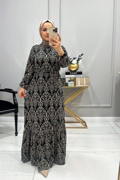 Elbise Bürümcek Osmanlı Ekru Siyah