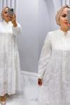 Elbise Dantel İdil Beyaz
