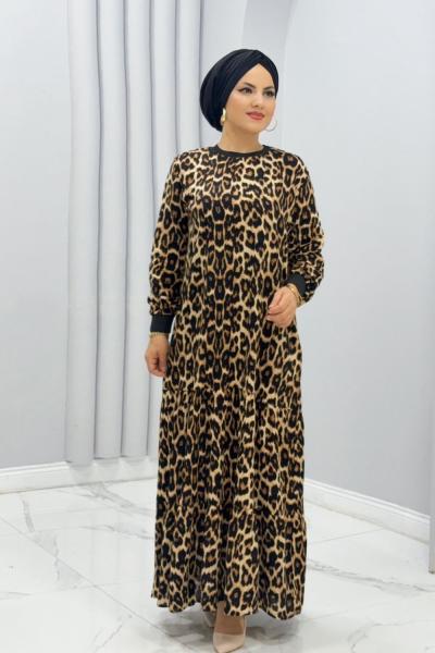 Elbise Leopar Viskon Dilan Leopar
