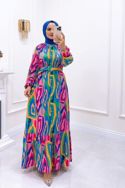 Elbise Meri Mavi Pembe