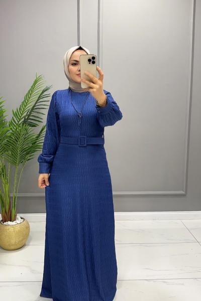 Elbise Petek Saks Mavisi