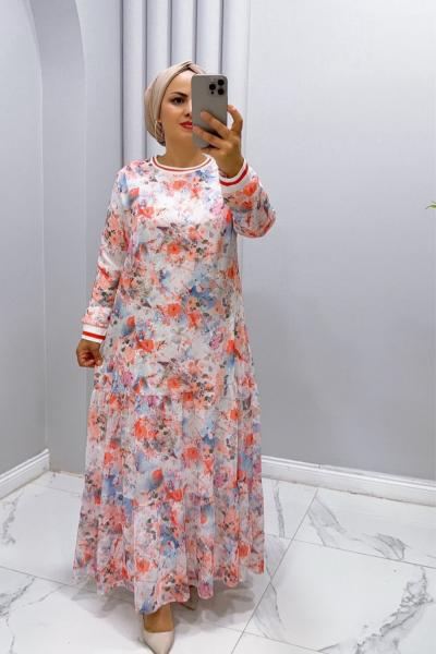 Elbise  Şifon Linda Turuncu