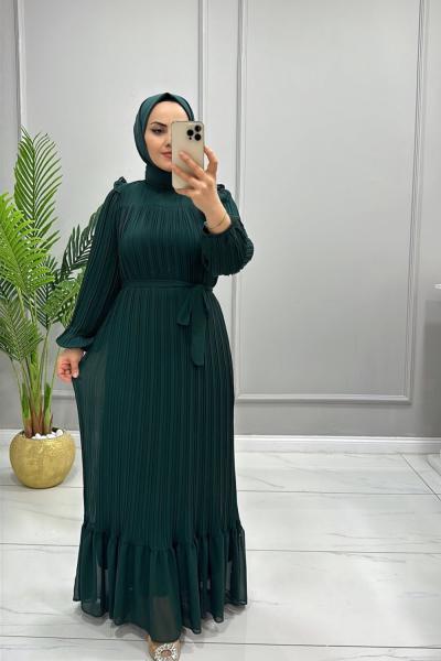 Elbise Şifon Eliza Zümrüt