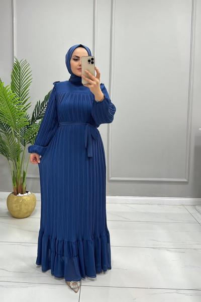 Elbise Şifon Eliza Mavi