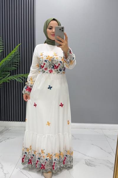 Elbise şifon Şeyma Beyaz