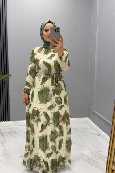 Elbise Şifon Jale Yeşil