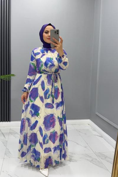 Elbise Şifon Jale Mavi