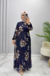 Elbise Şifon zambak Lacivert
