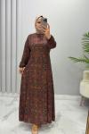 Elbise  Viskon  Nigar Kahverengi