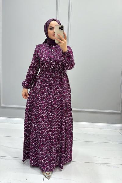 Elbise Viskon Buçe Mürdüm