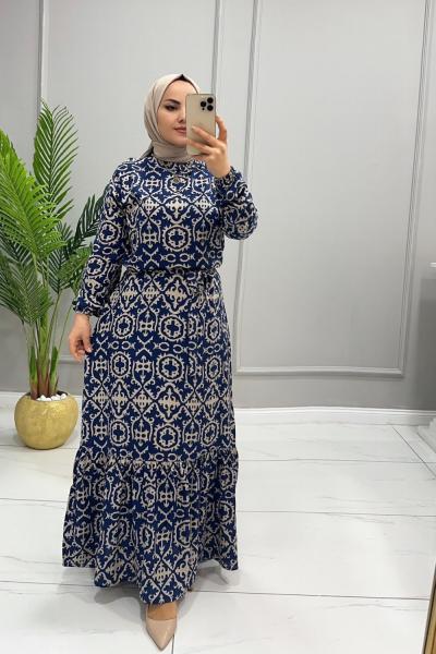 Elbise Viskon Feride Lacivert