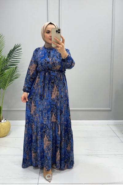 Elbise Viskon Monalisa Mavi