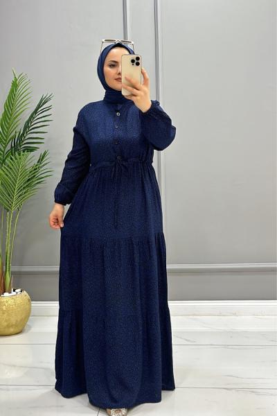 Elbise Viskon Kalonşo Lacivert