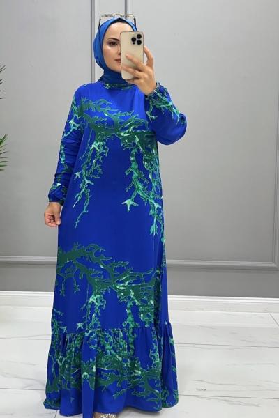 Elbise Viskon Ahu Mavi