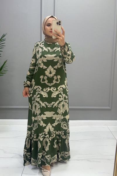 Elbise Viskon Serin Yeşil