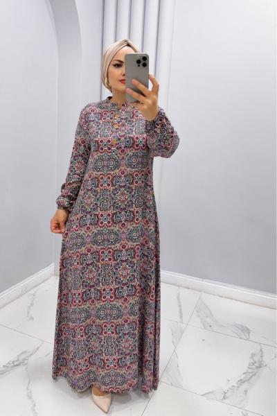 Elbise Viskon Safiye Lacivert