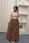 Etek Şifon Yaren Kahverengi