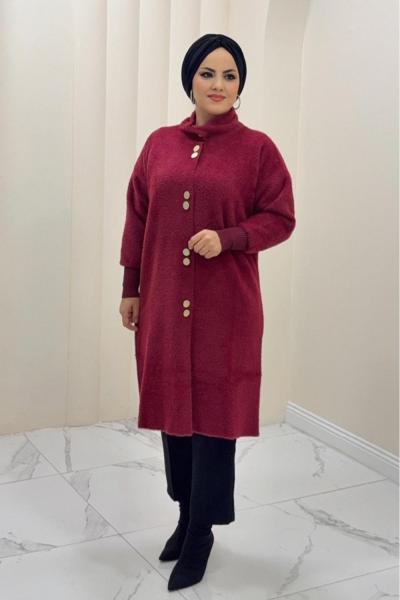 Hırka Angora  Dilek Bordo