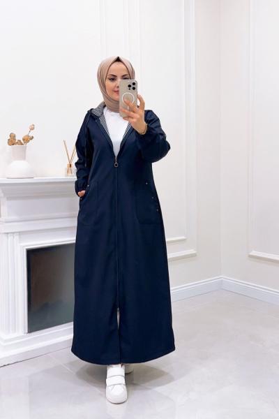 Kap Bondik çizgili Mina Lacivert