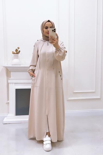 Kap Kolu Düğmeli İfakat Krem