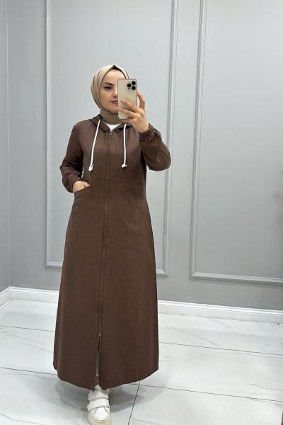 Kap Kot Renkli Bade Kahverengi