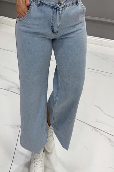 Pant Kot Okaliptus Bol Paça Mavi