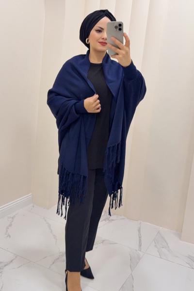 Şal Triko Tülin Lacivert