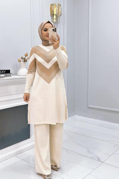 Takım Triko jasmin Krem