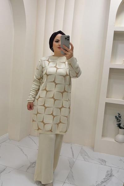 Takım Triko Loren Krem