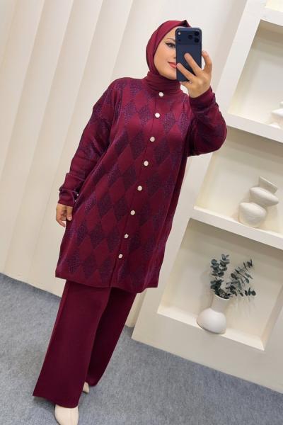 Takım Triko Nehir Bordo