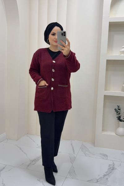 Triko hırka zülal  Bordo