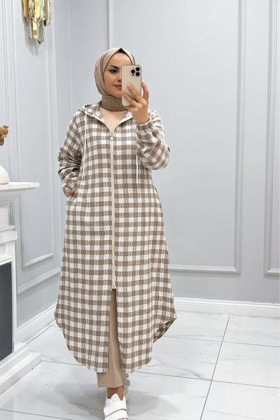 Tunik oduncu Melda Ekru Vizon