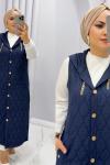 Yelek Çağla Lacivert