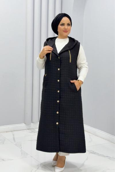 Yelek Kapitone Ceyda Siyah