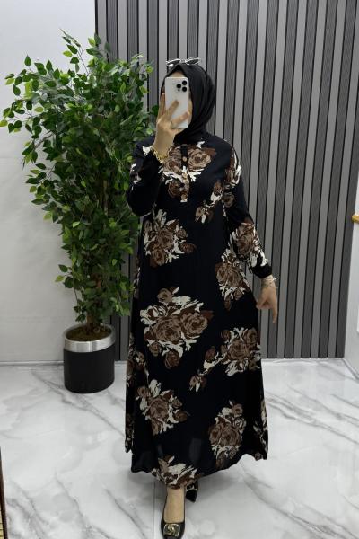 Aksa elbise Kahverengi