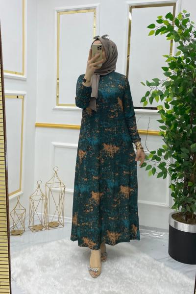 Batık elbise Yeşil