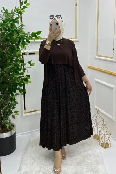 Dilan elbise Kahverengi