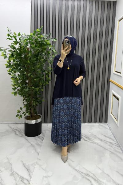 Etnik desen takım Lacivert