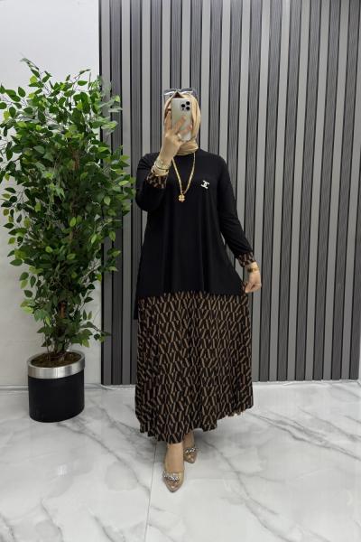 Garnili takım  Siyah Kahverengi