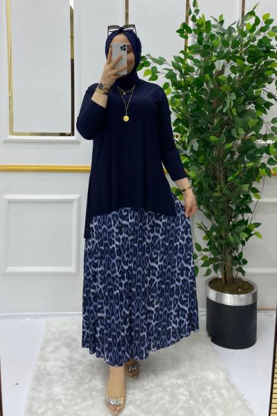 Gaye leopar takım Lacivert