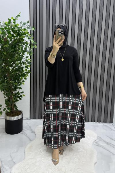 Kare etekli takım  Siyah