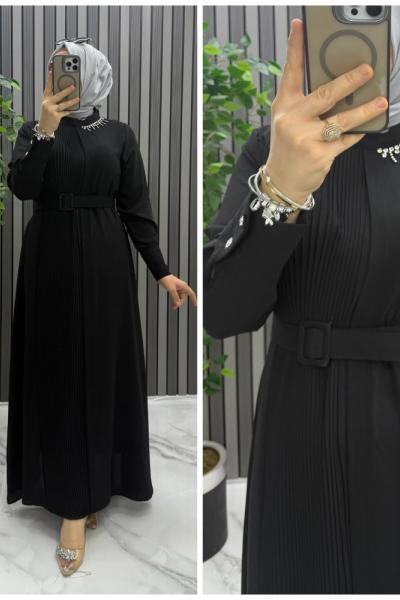 Mısra elbise  Siyah