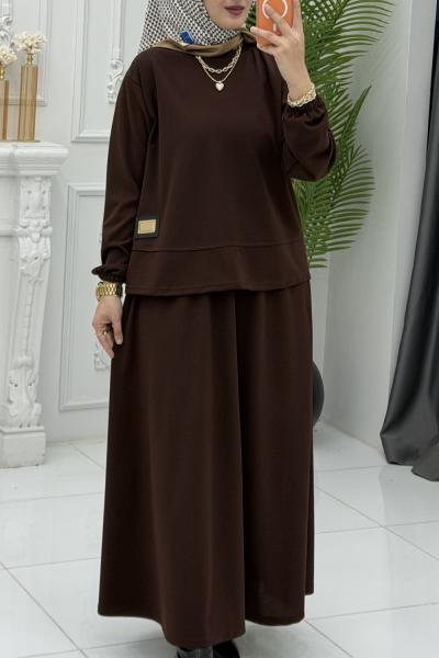 Dila Etek Takım Kahverengi